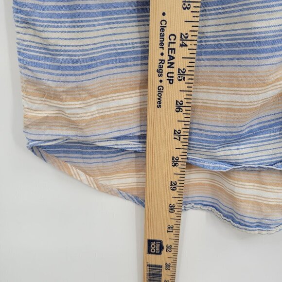 Quiksilver Modern Fit Short Sleeve Shirt Collar Striped Button Up Medium Mens - Picture 8 of 10